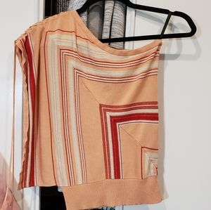 One shoulder poncho sweater